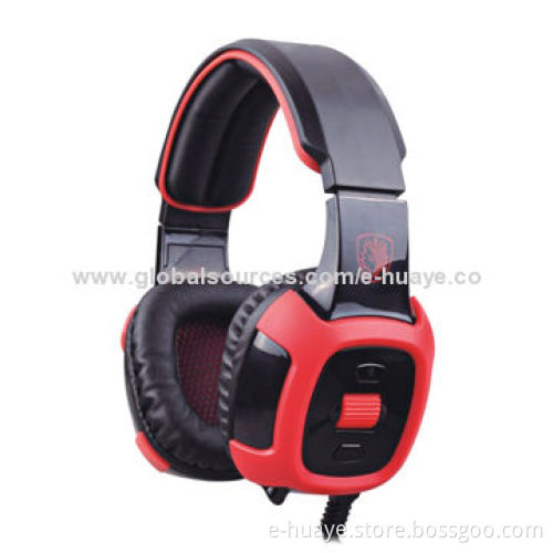 Vibrating Gaming Headset with 7.1 Surround Sound and Detachable Microphone, CE and RoHS Marks